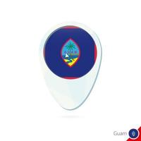 Guam flag location map pin icon on white background. vector