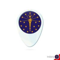 USA State Indiana flag location map pin icon on white background. vector