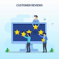 Customer reviews concept. online reviews, experience or feedback, star rating, notifications vector