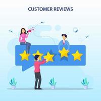 Customer reviews concept. online reviews, experience or feedback, star rating, notifications vector