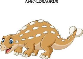 anquilosaurio divertido de dibujos animados vector
