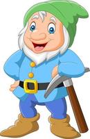 Happy dwarf miner vector