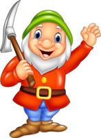 Happy dwarf miner vector