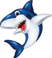 tiburón sonriente de dibujos animados vector