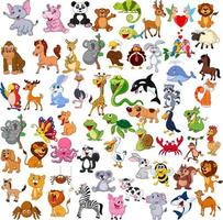 Big collection of animals vector