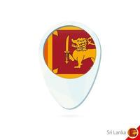 Sri Lanka flag location map pin icon on white background. vector