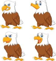 Cartoon eagles collection set vector