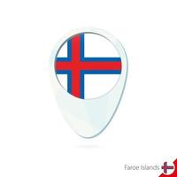 Faroe Islands flag location map pin icon on white background. vector