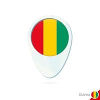 Guinea flag location map pin icon on white background. vector