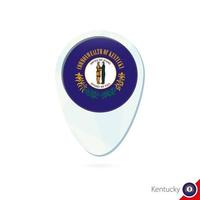 USA State Kentucky flag location map pin icon on white background. vector