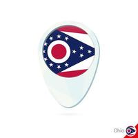 USA State Ohio flag location map pin icon on white background. vector