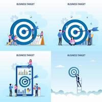 Business target concept. Goal achievement, Flat vector template style Suitable for Web Landing Pages.