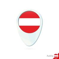 Austria flag location map pin icon on white background. vector