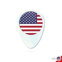 USA flag location map pin icon on white background. vector