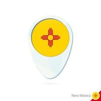 USA State New Mexico flag location map pin icon on white background. vector