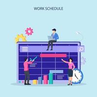 vector de concepto de horario de trabajo. horario de semana, plan diario, organizador de trabajo.