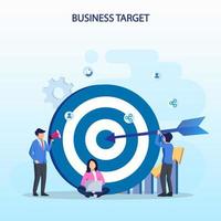 Business target concept. Goal achievement, Flat vector template style Suitable for Web Landing Pages.