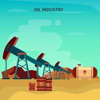 Businessman character looking at declining oil chart price with oil drum and coins flat vector