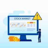 Modern flat design of Investing in the Stock Market. People trading stock online. Flat Style vector template suitable for Web Landing Page, Background.