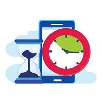 Time management concept, Flat vector template Style Suitable for Web Landing Page, Background.