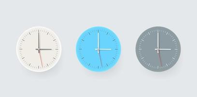 Different color clocksclipart. 3d vector clipart isolated on white