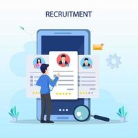 Hiring and recruitment concept. Job interview, recruitment agency vector illustration.