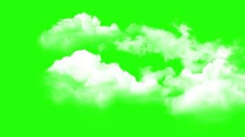 nubes de animación en pantalla verde video