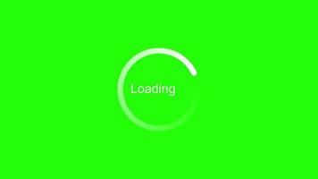 animazione del ciclo dell'icona di caricamento del cerchio sullo schermo verde