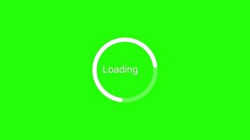 Animation circle loading icon green screen video