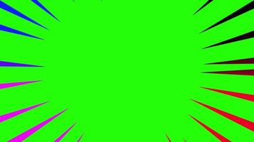 fundos de linha de velocidade colorido ray sunburst animação loop anime movimento quadrinhos tela verde video