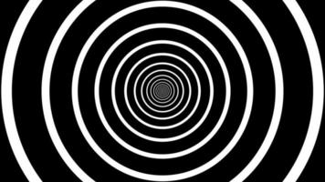túnel de círculo de corte infinito sem costura de animação - preto e branco