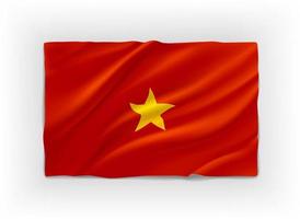 bandera de Vietnam. Objeto vectorial 3D aislado sobre fondo blanco. vector