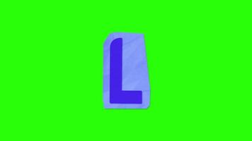 alfabeto l - papel de animación de nota de rescate cortado en pantalla verde video