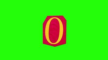 numero 0 - carta di animazione della nota di riscatto tagliata su schermo verde video