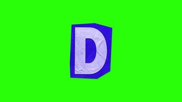 alphabet d - papier d'animation de note de rançon coupé sur écran vert video