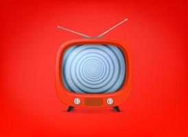 Red tv icon on red background. 3d vector illustration