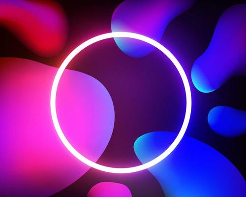 Abstract vector background with glowing neon circle lamp. 3d vector illustration