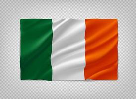 bandera de irlanda. Objeto vectorial 3d aislado sobre fondo transparente vector