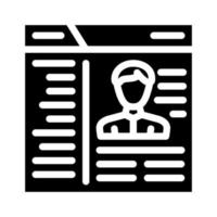 cms with data kyc glyph icon vector illustration