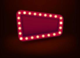 Red illuminated cinema style frame with copy space vector