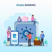 vector de ilustración de concepto de banca móvil.