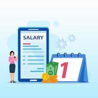 Salary vector concept. Flat vector template Style Suitable for Web Landing Page.