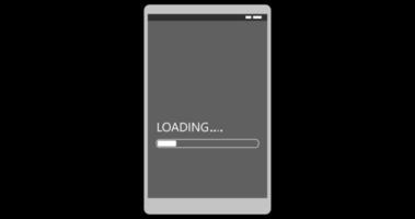 flat style of loading animation on phone video