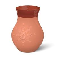 Clay jug for preserving milk. Ceramic household utensils, for food storage. Vector illustration.
