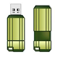 USB flash drive in the open and closed. Isolated on white background. Vector illustration.
