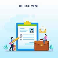 Hiring and recruitment concept. Job interview, recruitment agency vector illustration.