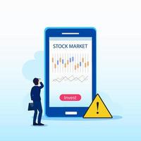 Modern flat design of Investing in the Stock Market. People trading stock online. Flat Style vector template suitable for Web Landing Page, Background.