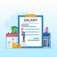 Salary vector concept. Flat vector template Style Suitable for Web Landing Page.