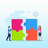 Teamwork collaboration winning Vector Illustration. Flat vector template