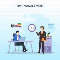 Time management concept, Flat vector template Style Suitable for Web Landing Page, Background.